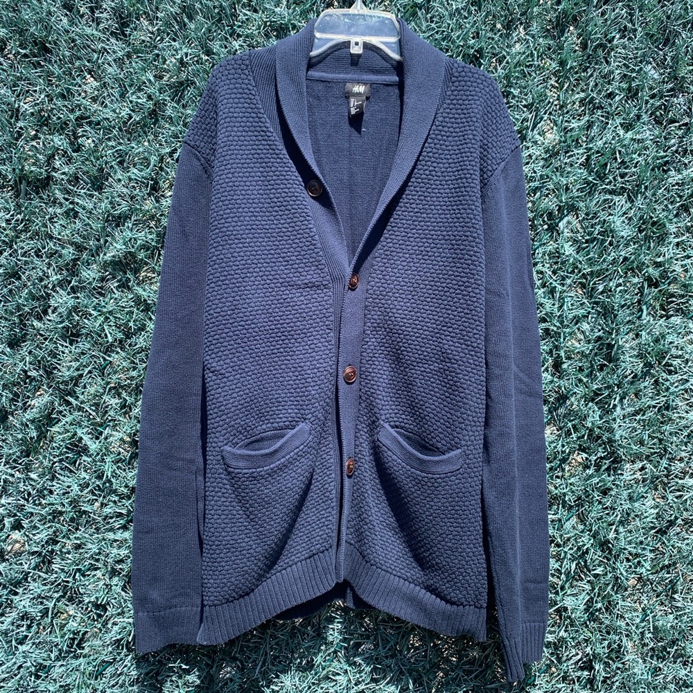 Navy blue "grandpa" sweater